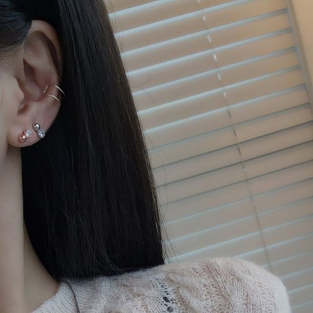 실버925 국내제작 은공 큐빅 데일리 은 귀걸이 실버 이어링 (SILVER)