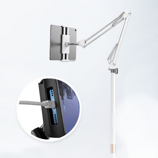 1350mm 스탠드형 듀얼 스프링 관절형 거치대 WHITE