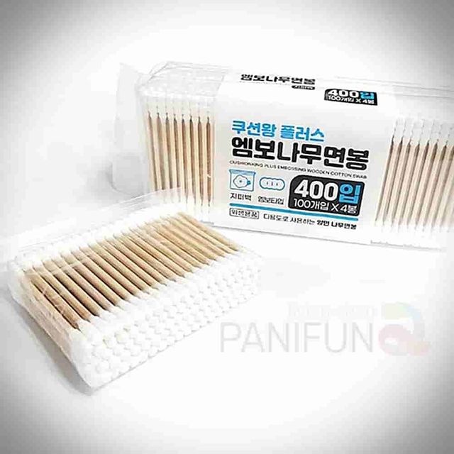 엠보 나무면봉 400P 지퍼백 귀이개면봉 사우나면봉 튼튼한면봉 면봉대용량 대용량면봉