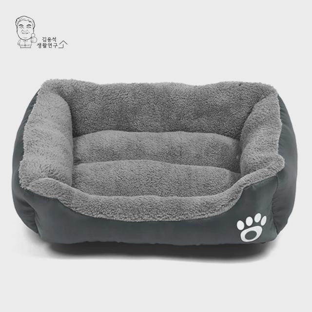 강아지 고양이 극세사 방석 - 사각 애견 쿠션 침대