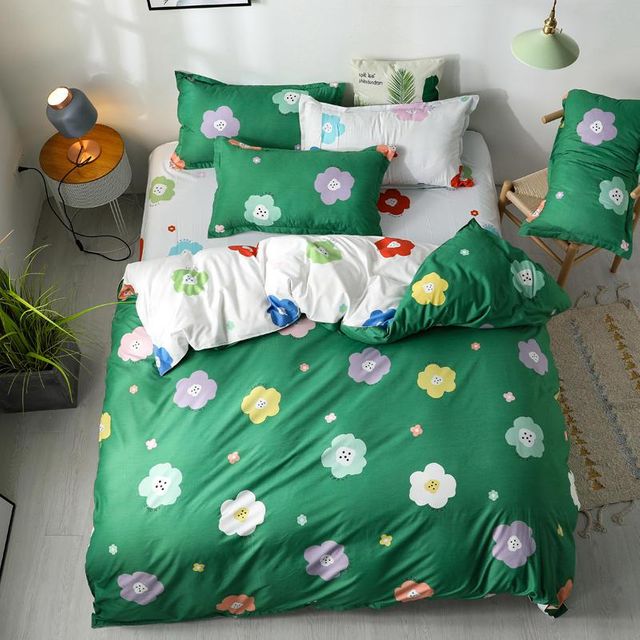 3/4PCS 시트 세트 Pillowcases 포함 럭셔리 침대 플랫