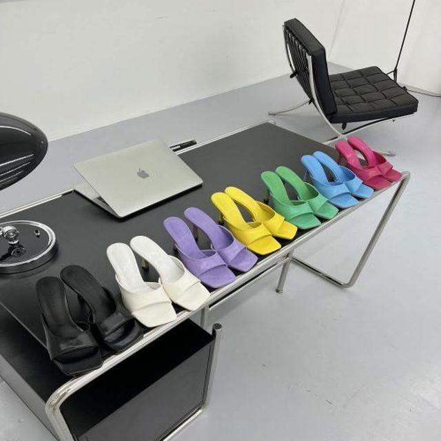 슬리퍼힐 스퀘어 여름 뮬하이힐 블로퍼 슬리퍼구두 큐빅 스틸레토 스틸레토힐 샌들
