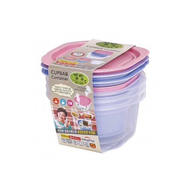 이지쿨라라 컵밥 대 500ml 3P - 플라스틱용기