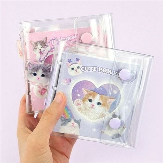 3 공 다이어리 다이어리 미니포켓 고양이 휴대용 어린이 학생용 바인더 투명 스케줄 공수첩 데일리 플래너