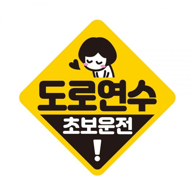 초보운전자용 반사 자석 스티커 19x19cm - 도로연수 안전 표시