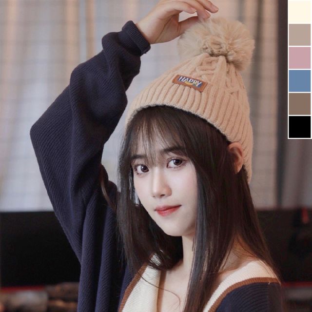 꽈배기 기모 비니 1P 겨울 데일리 보온 방울 모자