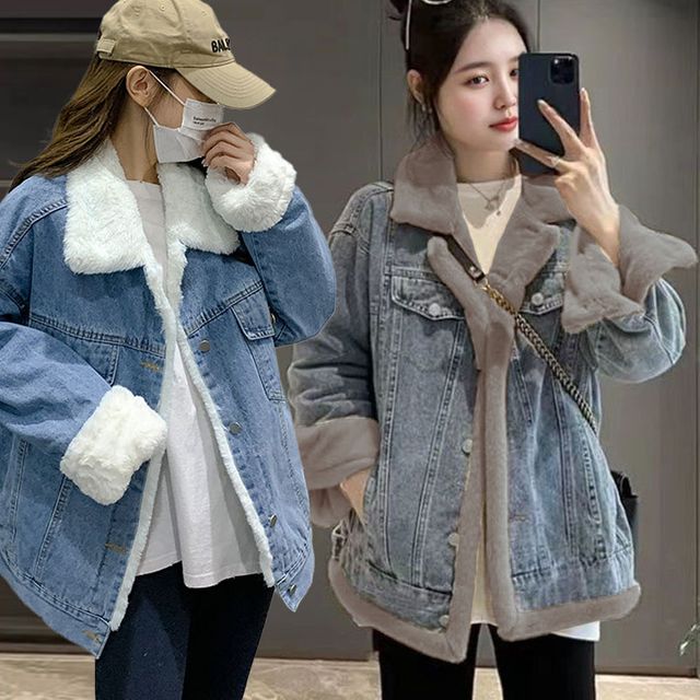여성 겨울 점퍼 데님 안감 자켓, 캐주얼 패션
