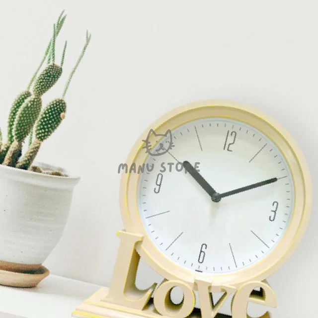 캐릭터탁상시계 탁상알람시계 LOVE 탁상시계 베이지