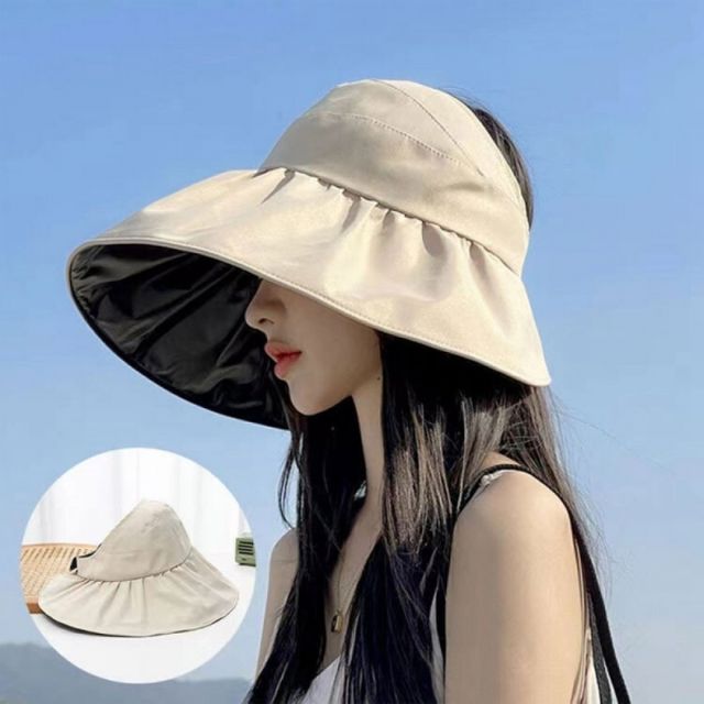넓은챙 썬캡 여름모자 비치모자 자외선차단 여행 베이지