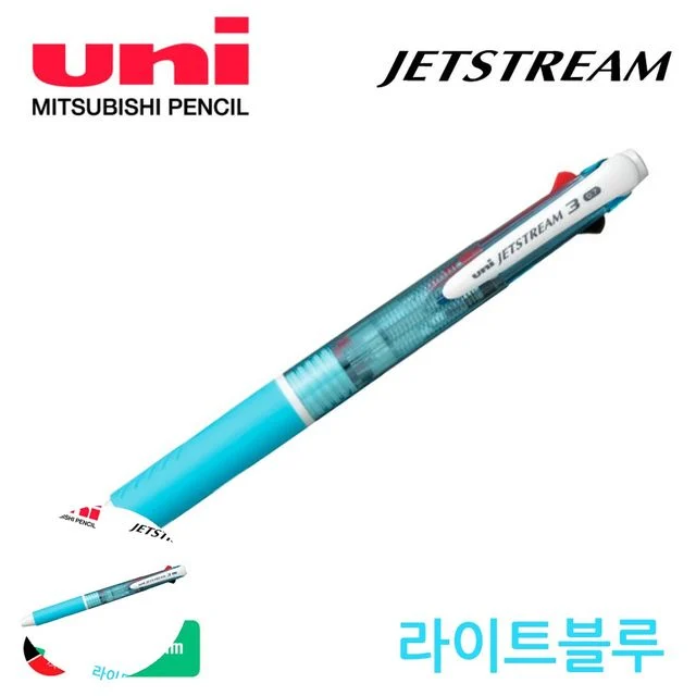 회사볼펜 선물볼펜 제트스트림 3색 볼펜 0.7mm 라이트블루