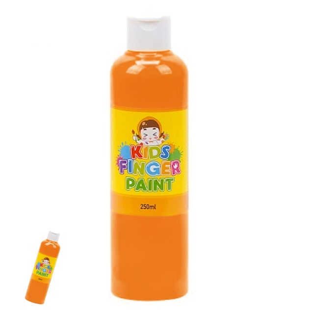 그림교구 미술교육 미술놀이 핑거페인트 250ml 주황색