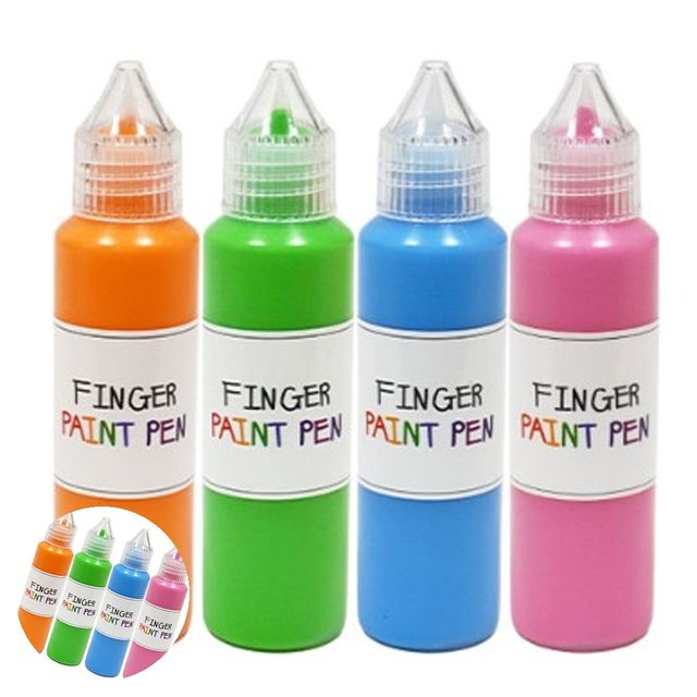 미술용품 어린이미술 핑거 페인트펜 프리지아 세트 50ml x 4색