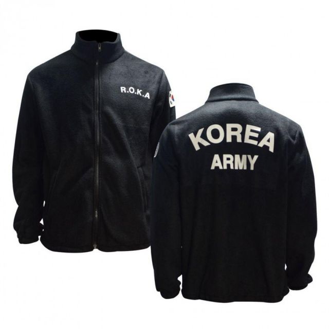 군용 후리스 방한 자켓 기모 플리스 보온 군인용 태극기 디자인