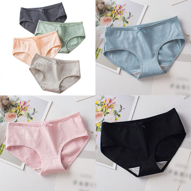 여성 6166 리본 코튼팬티 블루 XL 기본 면 팬티