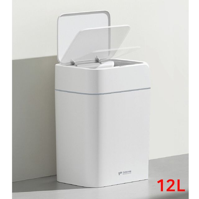 키친아트 스마트 센서휴지통 12L 자동열림 쓰레기통 자동센서 뚜껑자동열림 거리감지센서