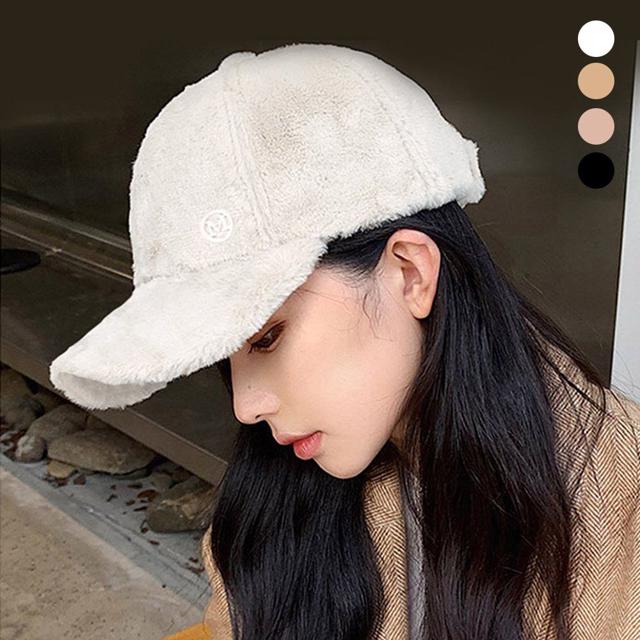 영문 포인트 겨울 패션 아이템 모자 퍼 털 모자 볼캡