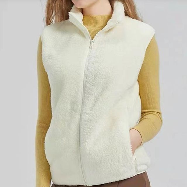 후리스 집업 이너 뽀글이 베스트 양털 조끼 크림 털조