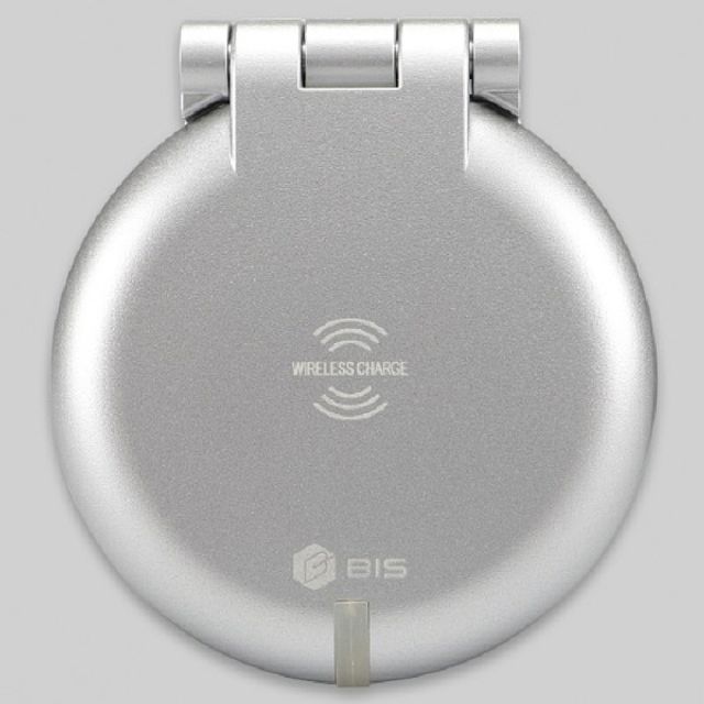 빌트인 원형 가구매입콘센트 무선충전 BID-201W 실버