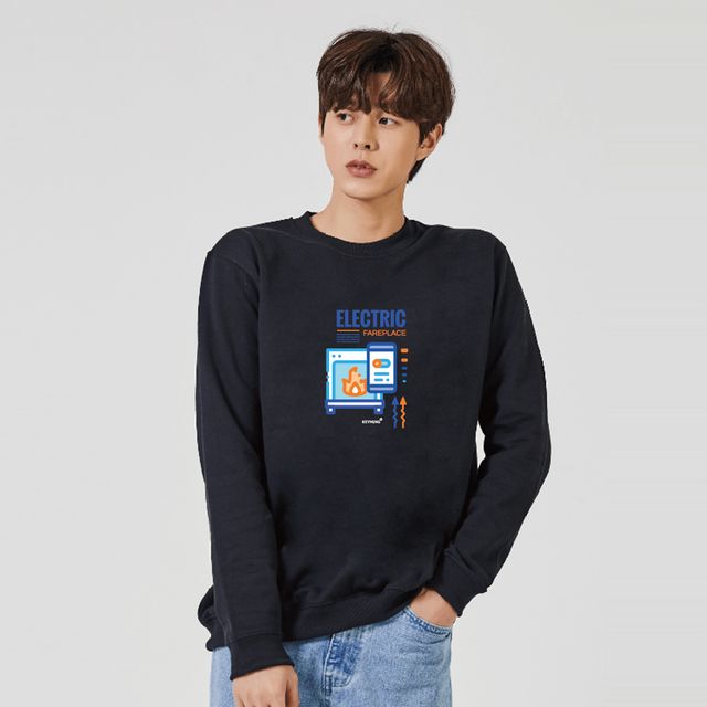 키밍 맨투맨 후드티, 남성 일렉트릭 티셔츠 데일리 긴팔