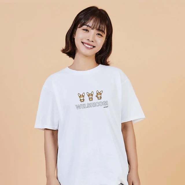 키밍 웰시코기 귀여운티셔츠 여름반팔티 강아지캐릭터