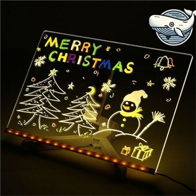 led 아크릴 무드등 아크릴 조명 보드 집들이선물 인테리어 탁상용 메시지 칠판 쓰는 그리는 사무실 라이트