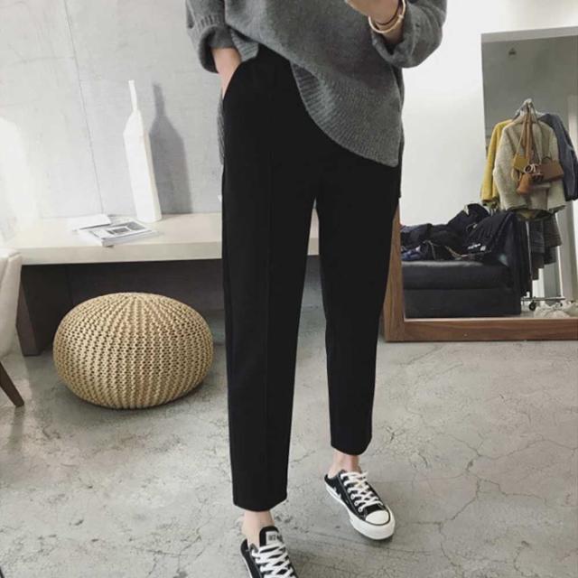 남성용 허리 밴딩 모직 핀턱 슬랙스 바지
