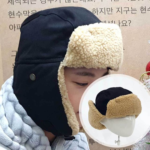 귀달이 방한모 뽀글이 군밤모자 블랙 군밤장수 트루퍼햇