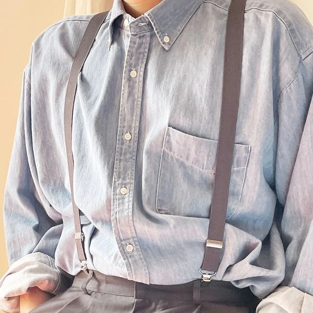 멜빵 남자멜빵 클래식멜빵 성인용 컬러 회색