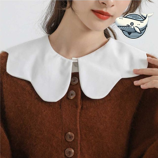 여성용 화이트 심플 넥카라 레이어드 이너 코디