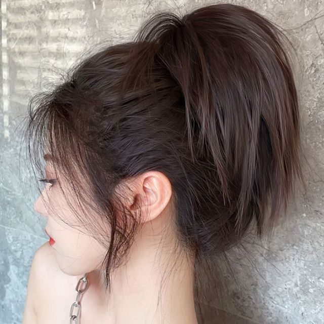 여자 반묶음 올림머리 포니테일 똥머리 부분가발