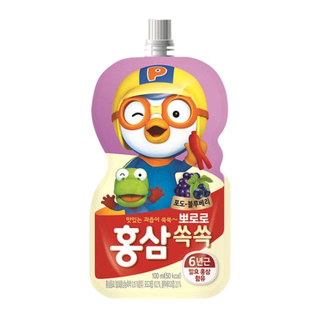 뽀로로 홍삼 쏙쏙 포도 100ml x 20개입