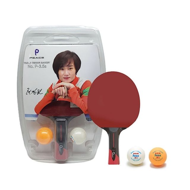 혜명몰 피스 탁구라켓 쉐이크핸드형 P-3.5S 탁구용품 - 개 (1개입) 탁구채 연습라켓 동호회탁구라켓 탁구공