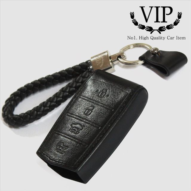 VIP 천연가죽 스마트 키케이스 제네시스 G80 4버튼 외