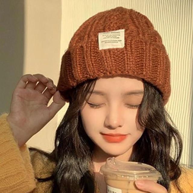 두꺼운 겨울 스키장 캐주얼 외출 여성 꽈배기비니