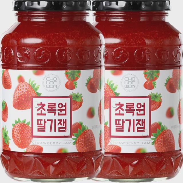 초록원 딸기잼 2kg(1kgx2병)