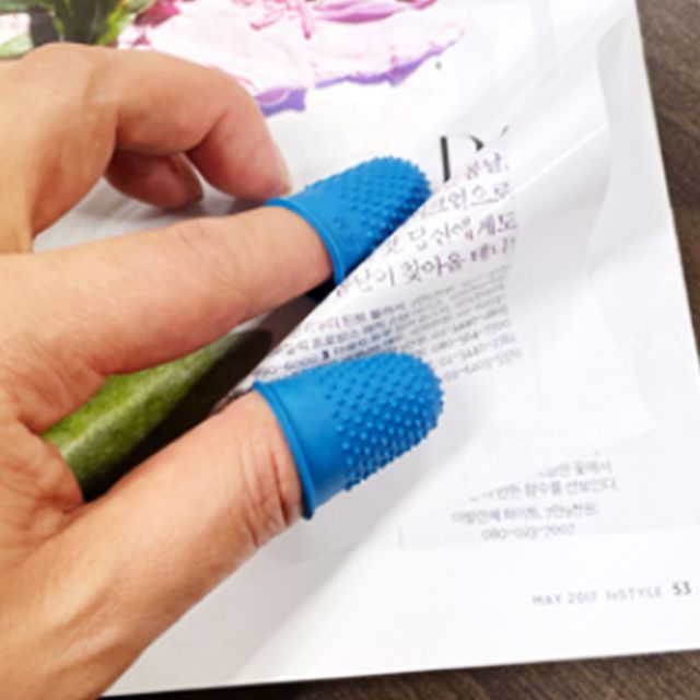 손가락골무 서류작업 엄지 검지 고무 골무 대형 2개
