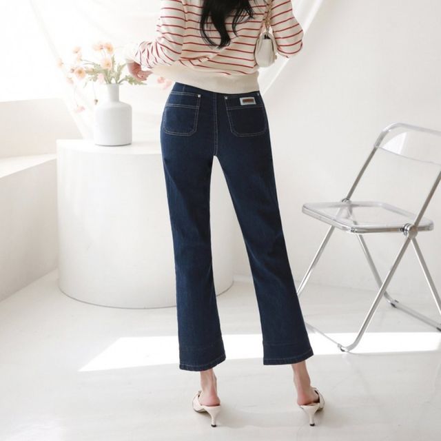여성 데님 스키니 진 청바지 밴딩팬츠