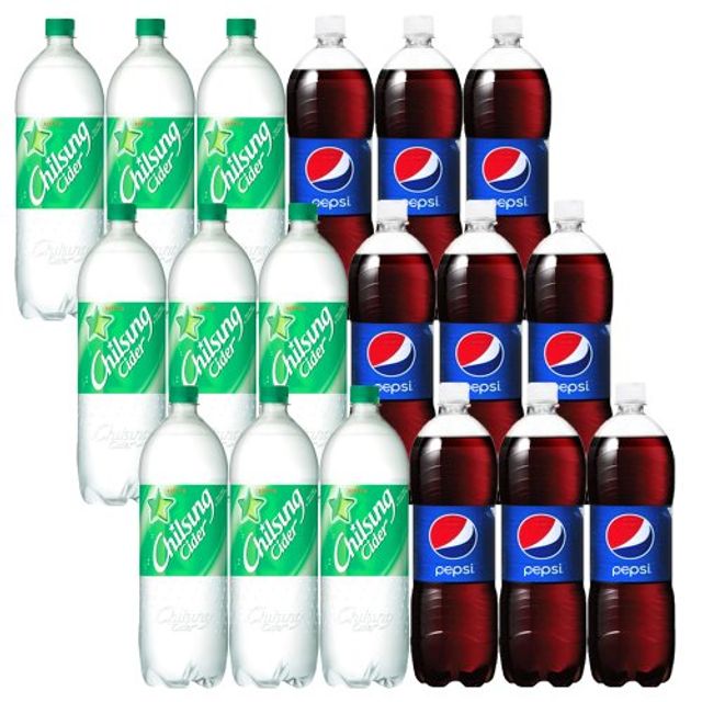칠성사이다 업소용 1.25L 6입+펩시콜라 업소용 1.25L 6입