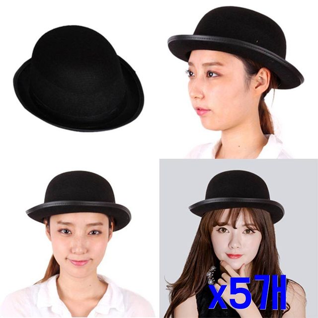 TBZ 파티행사소품 둥근채플린 연극모자 x5개 여자페도라
