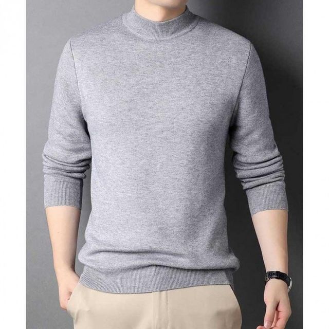 남자 반목 니트 데일리 오피스룩 슬림핏 반폴라 티셔츠