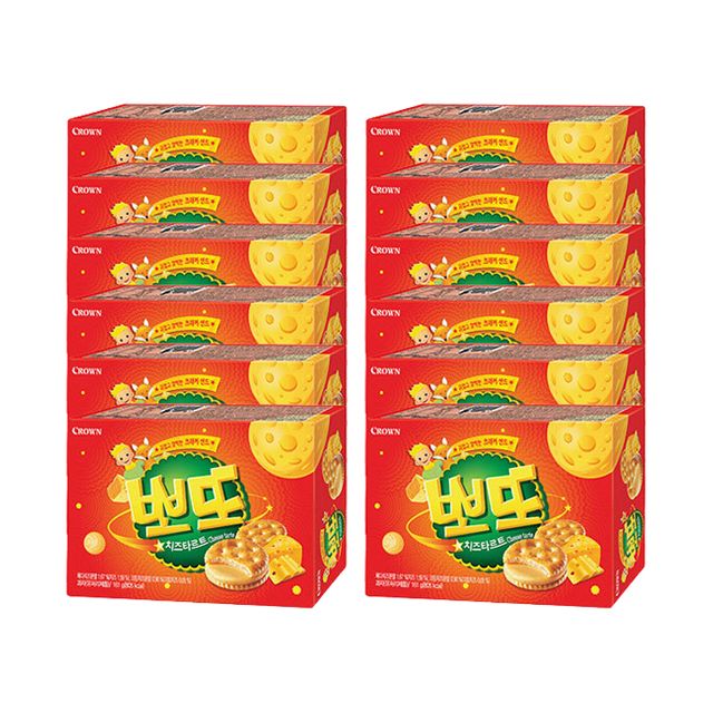 크라운 뽀또 치즈타르트 161g 12개 1Box 간식
