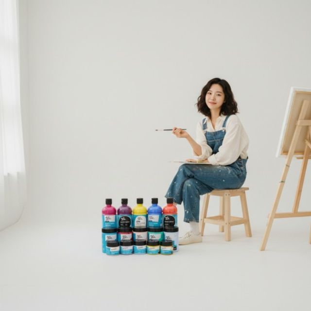 아크릴 페인트 300ml 65색 미술용 물감 화방용 컬러 재료 꾸미기 도구