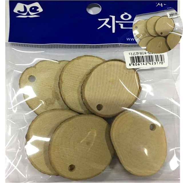 공예재료 꾸미기재료 나무 타공원형