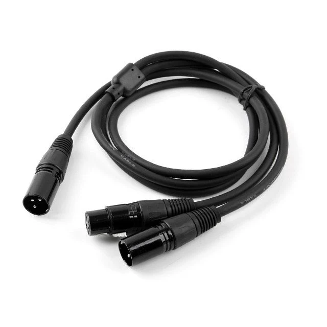XLR 캐논 연장 케이블 2분배 Y형 3P Mic Canon M M F