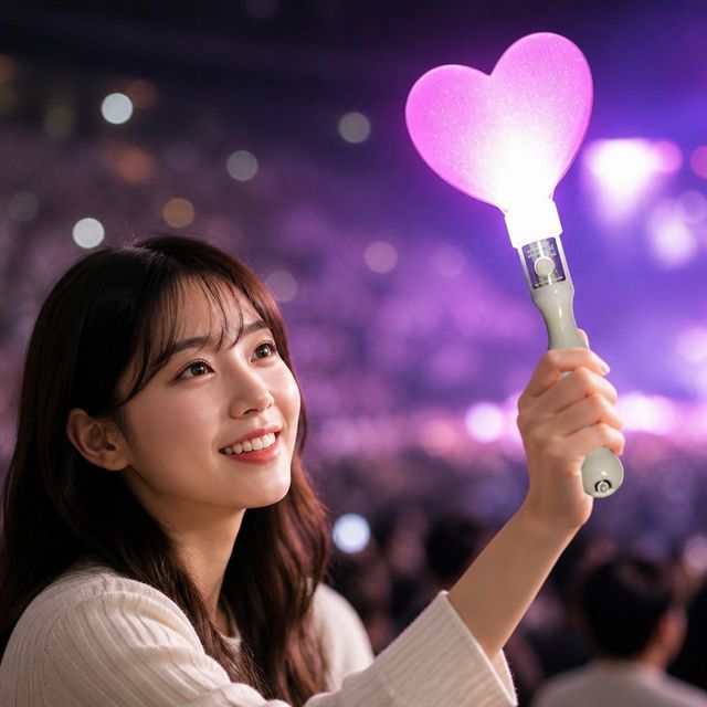 하트 응원봉 아크릴 화이트 황영웅 굿즈 팬미팅 용품