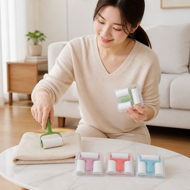 테이프클리너 리필 사선컷팅 롤크리너 케이스 포함 먼지제거 청소용품