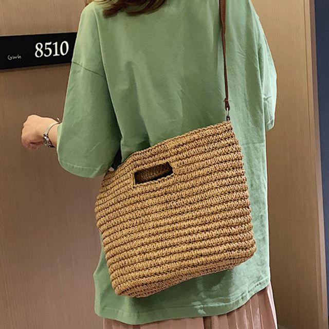 라탄 심플 토트크로스백 30대 여성가방 데일리룩 추천