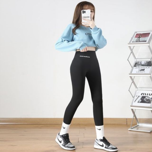 여자 2컬러 통기성 좋은 하이웨스트 9부 레깅스 요가