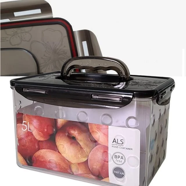 냉장고 김치통 5L 트라이탄 밀폐 용기 직사각 수납