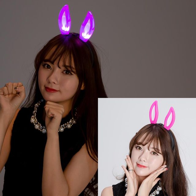 LED 파티장식소품 토끼귀 머리띠 생일파티용